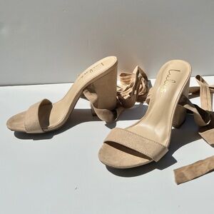Nude Beige Tie Up Sandals